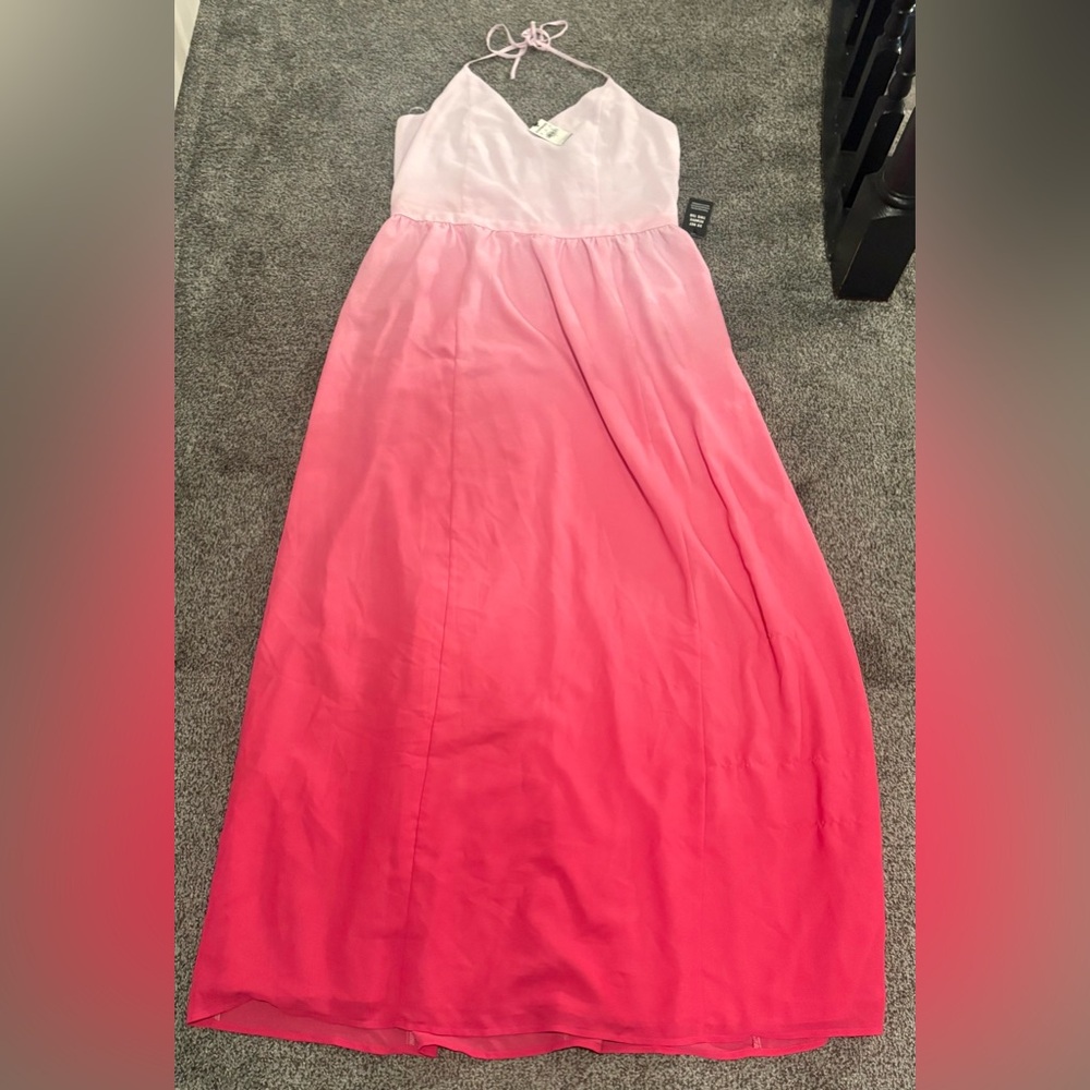 NWT!! Gorgeous EXPRESS Pink Ombré maxi dress- size LARGE- fully lined. WOW!!